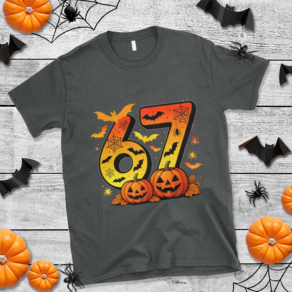 Funny 67 Halloween T Shirt Spooky Six Seven Meme Gen Alpha Slang - Wonder Print Shop