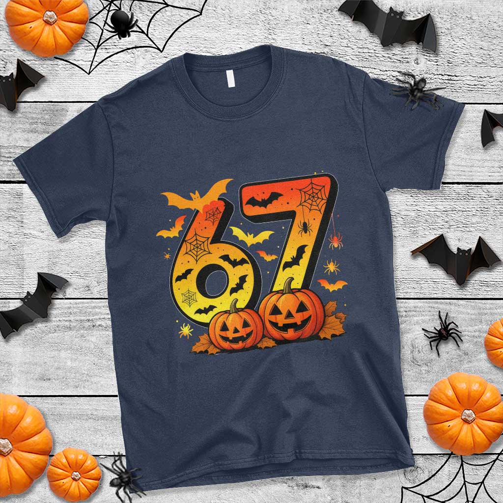 Funny 67 Halloween T Shirt Spooky Six Seven Meme Gen Alpha Slang - Wonder Print Shop