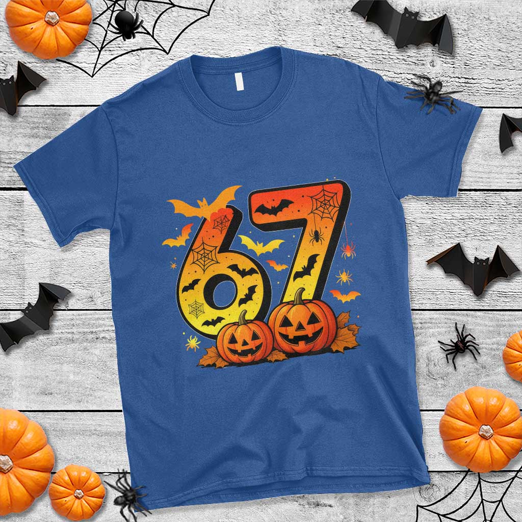 Funny 67 Halloween T Shirt Spooky Six Seven Meme Gen Alpha Slang - Wonder Print Shop