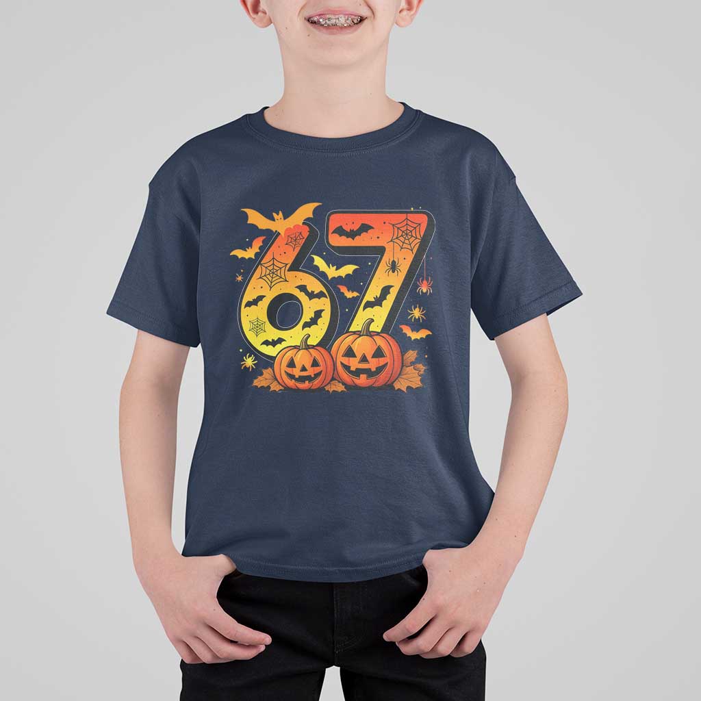 Funny 67 Halloween T Shirt For Kid Spooky Six Seven Meme Gen Alpha Slang - Wonder Print Shop
