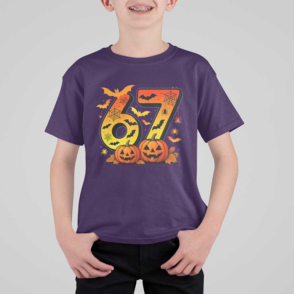 Funny 67 Halloween T Shirt For Kid Spooky Six Seven Meme Gen Alpha Slang - Wonder Print Shop