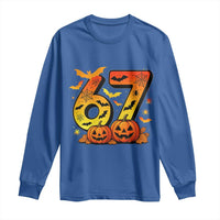 Funny 67 Halloween Long Sleeve Shirt Spooky Six Seven Meme Gen Alpha Slang - Wonder Print Shop
