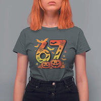 Funny 67 Halloween T Shirt For Women Spooky Six Seven Meme Gen Alpha Slang - Wonder Print Shop