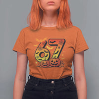 Funny 67 Halloween T Shirt For Women Spooky Six Seven Meme Gen Alpha Slang - Wonder Print Shop