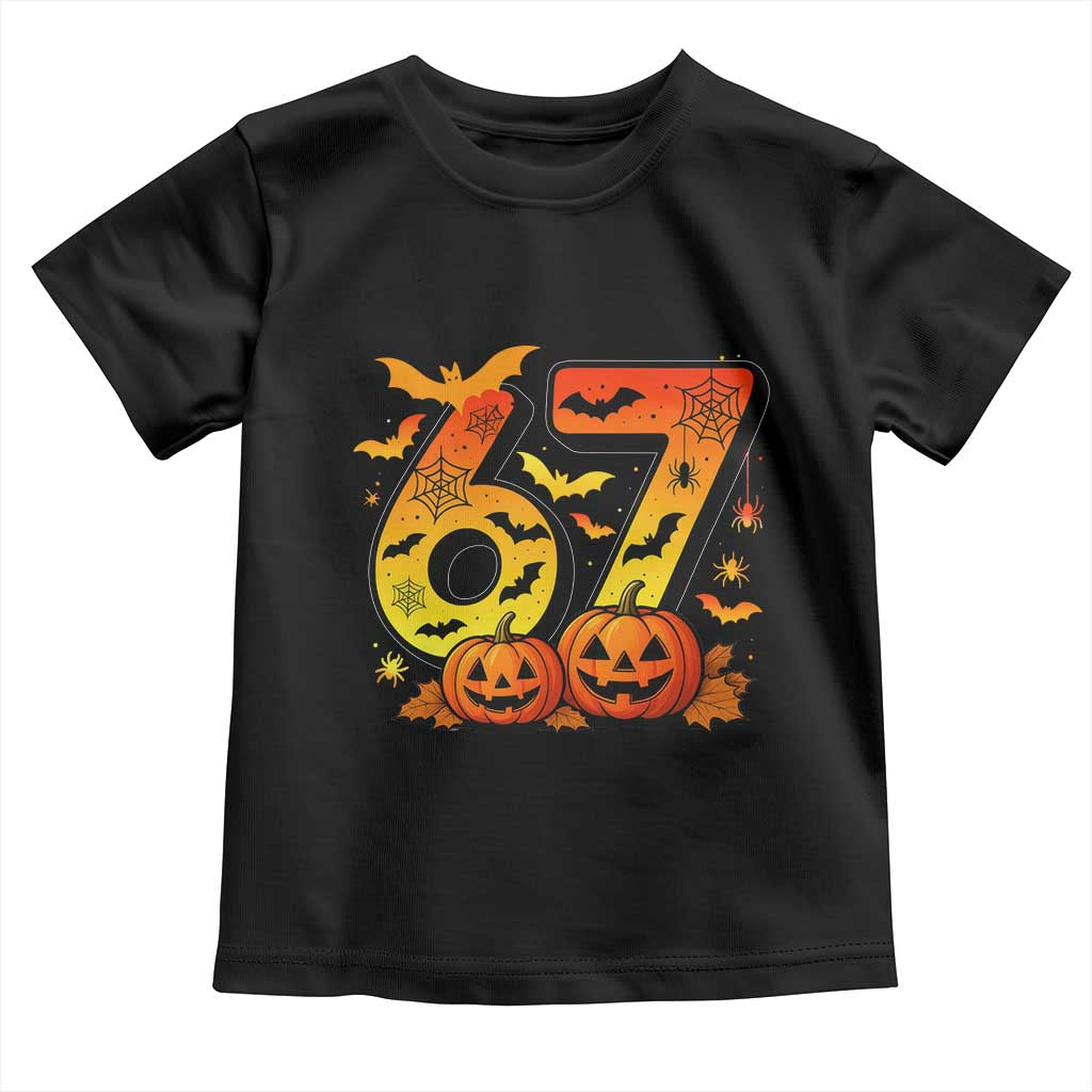 Funny 67 Halloween Toddler T Shirt Spooky Six Seven Meme Gen Alpha Slang - Wonder Print Shop