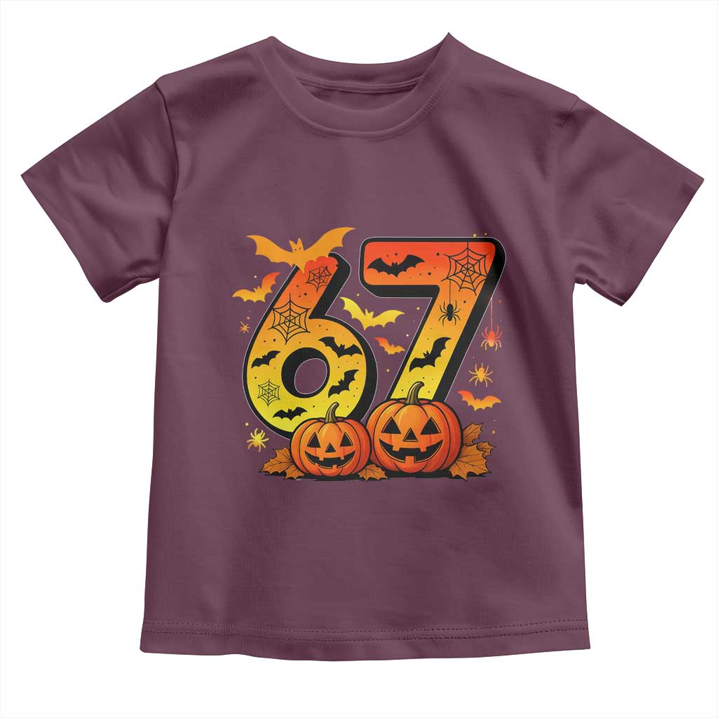 Funny 67 Halloween Toddler T Shirt Spooky Six Seven Meme Gen Alpha Slang - Wonder Print Shop