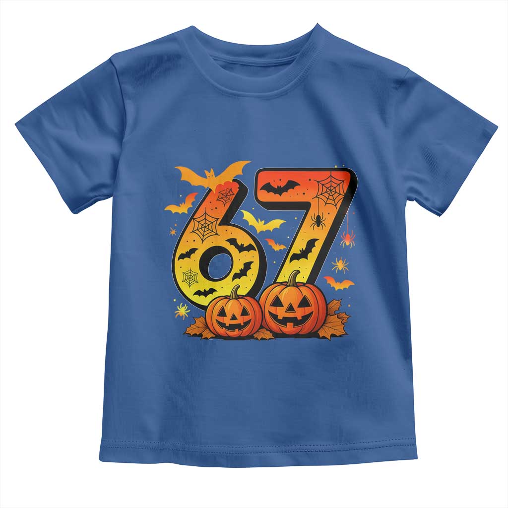 Funny 67 Halloween Toddler T Shirt Spooky Six Seven Meme Gen Alpha Slang - Wonder Print Shop