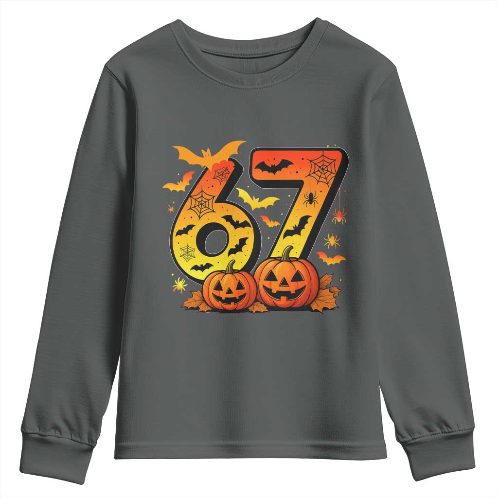 Funny 67 Halloween Youth Sweatshirt Spooky Six Seven Meme Gen Alpha Slang - Wonder Print Shop