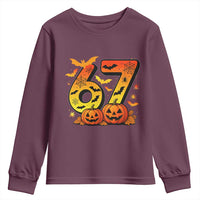 Funny 67 Halloween Youth Sweatshirt Spooky Six Seven Meme Gen Alpha Slang - Wonder Print Shop