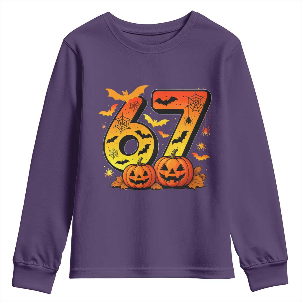 Funny 67 Halloween Youth Sweatshirt Spooky Six Seven Meme Gen Alpha Slang - Wonder Print Shop