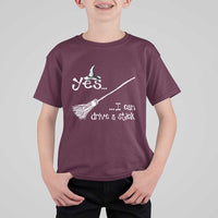 Funny Halloween Spooky Witch T Shirt For Kid Yes I Can Drive A Stick - Wonder Print Shop