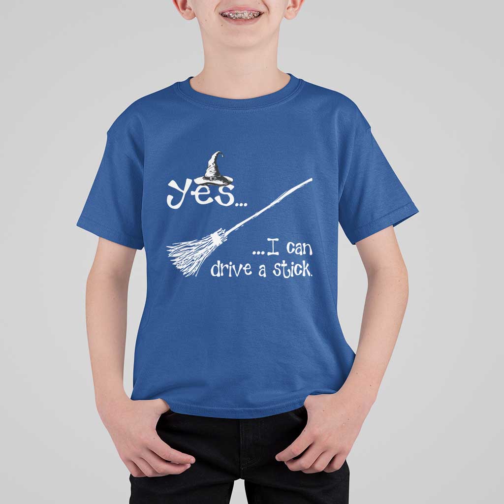 Funny Halloween Spooky Witch T Shirt For Kid Yes I Can Drive A Stick - Wonder Print Shop