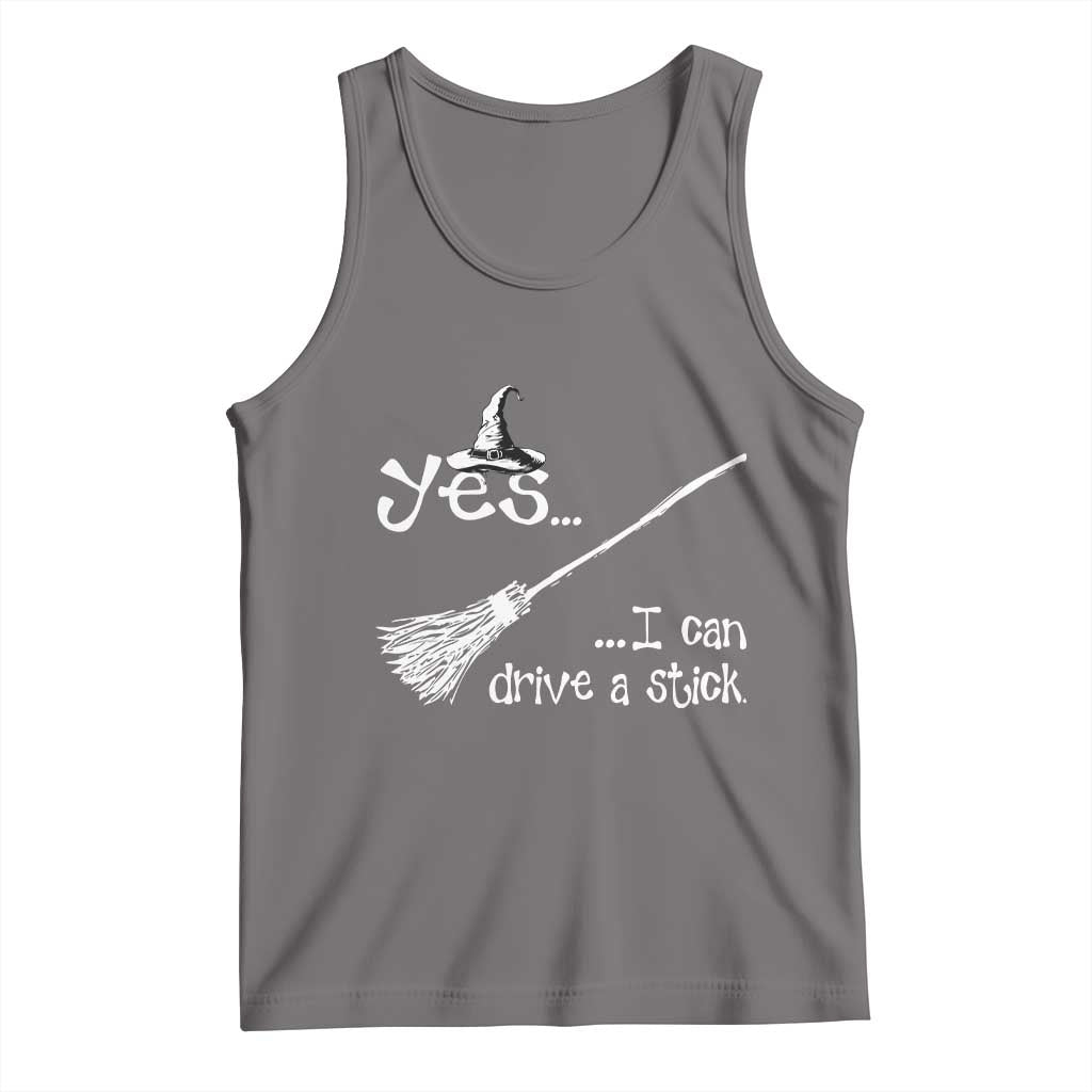 Funny Halloween Spooky Witch Tank Top Yes I Can Drive A Stick - Wonder Print Shop