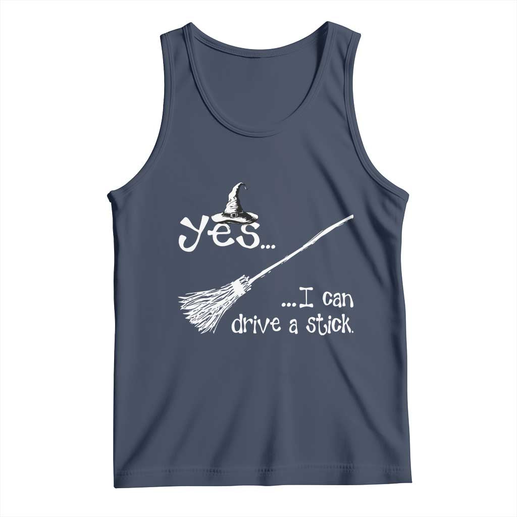 Funny Halloween Spooky Witch Tank Top Yes I Can Drive A Stick - Wonder Print Shop