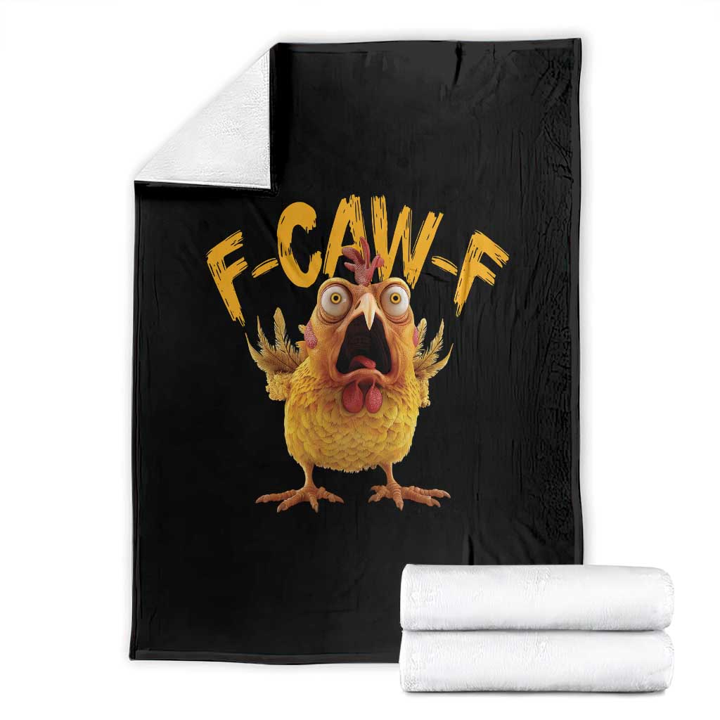 Funny F Caw F Chicken Throw Blanket Rooster Meme Humor - Wonder Print Shop
