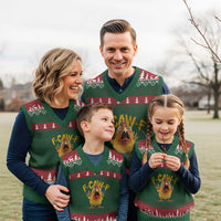 Funny F Caw F Chicken V-Neck Knit Sweater Vest Rooster Meme Humor - Wonder Print Shop