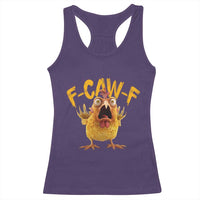 Funny F Caw F Chicken Racerback Tank Top Rooster Meme Humor - Wonder Print Shop