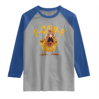 Funny F Caw F Chicken Raglan Shirt Rooster Meme Humor - Wonder Print Shop
