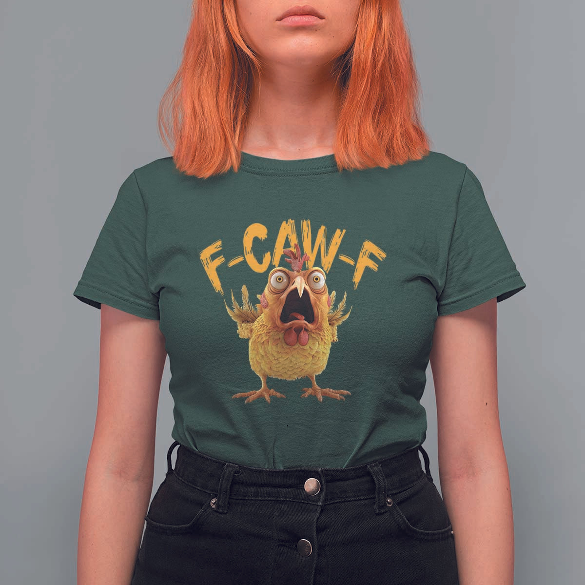 Funny F Caw F Chicken T Shirt For Women Rooster Meme Humor - Wonder Print Shop