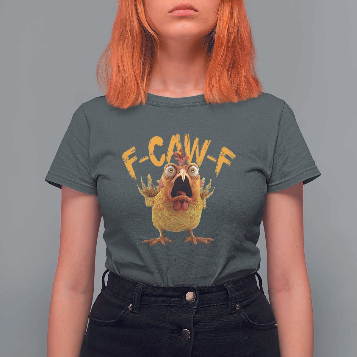 Funny F Caw F Chicken T Shirt For Women Rooster Meme Humor - Wonder Print Shop