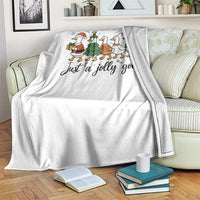 Funny Christmas Silly Goose Throw Blanket Just A Jolly Goose Xmas Poultry Animal Humor - Wonder Print Shop