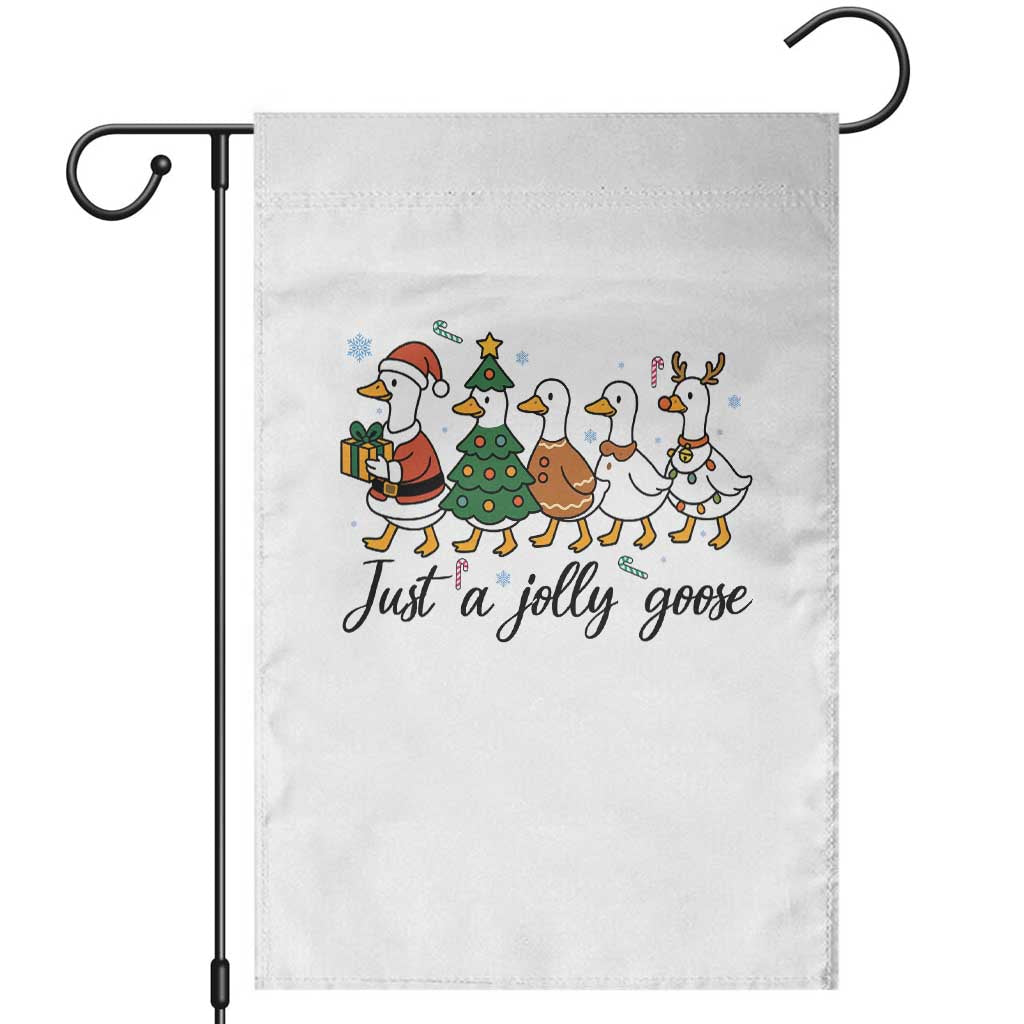 Funny Christmas Silly Goose Garden Flag Just A Jolly Goose Xmas Poultry Animal Humor - Wonder Print Shop