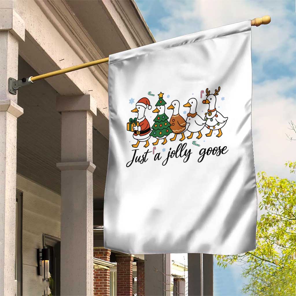 Funny Christmas Silly Goose Garden Flag Just A Jolly Goose Xmas Poultry Animal Humor - Wonder Print Shop