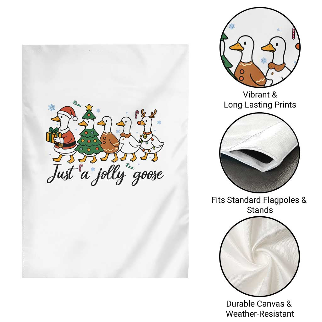 Funny Christmas Silly Goose Garden Flag Just A Jolly Goose Xmas Poultry Animal Humor - Wonder Print Shop