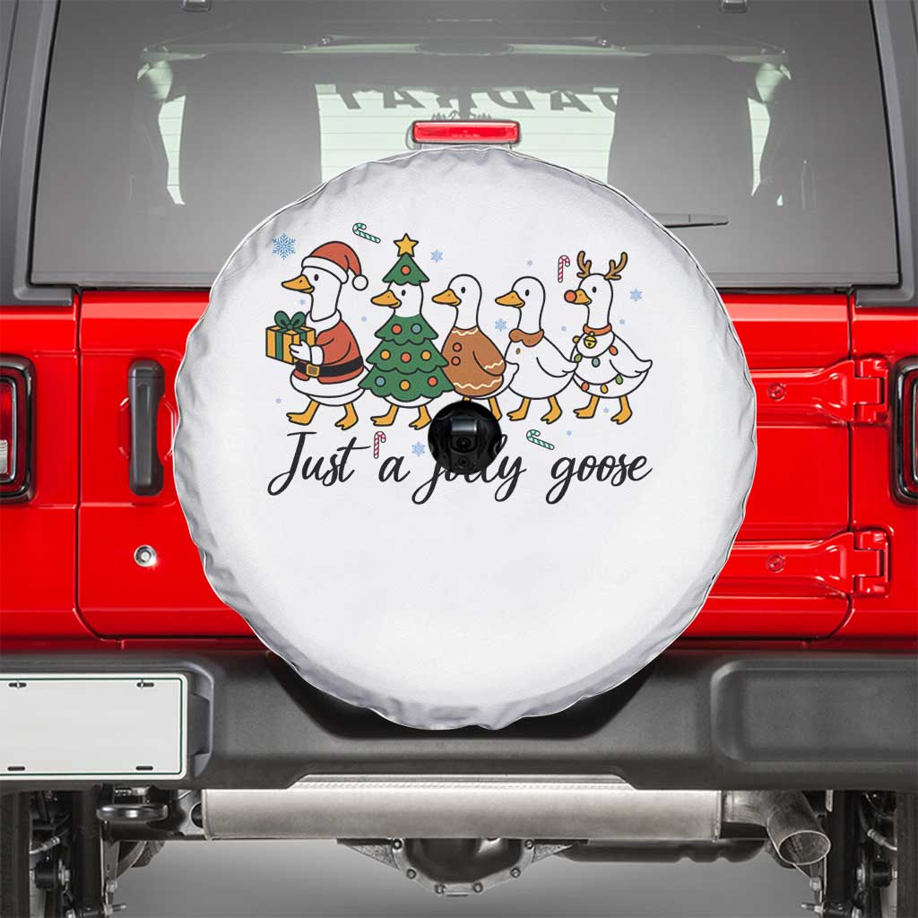 Funny Christmas Silly Goose Spare Tire Cover Just A Jolly Goose Xmas Poultry Animal Humor - Wonder Print Shop