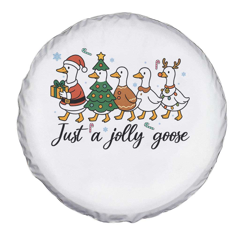 Funny Christmas Silly Goose Spare Tire Cover Just A Jolly Goose Xmas Poultry Animal Humor - Wonder Print Shop