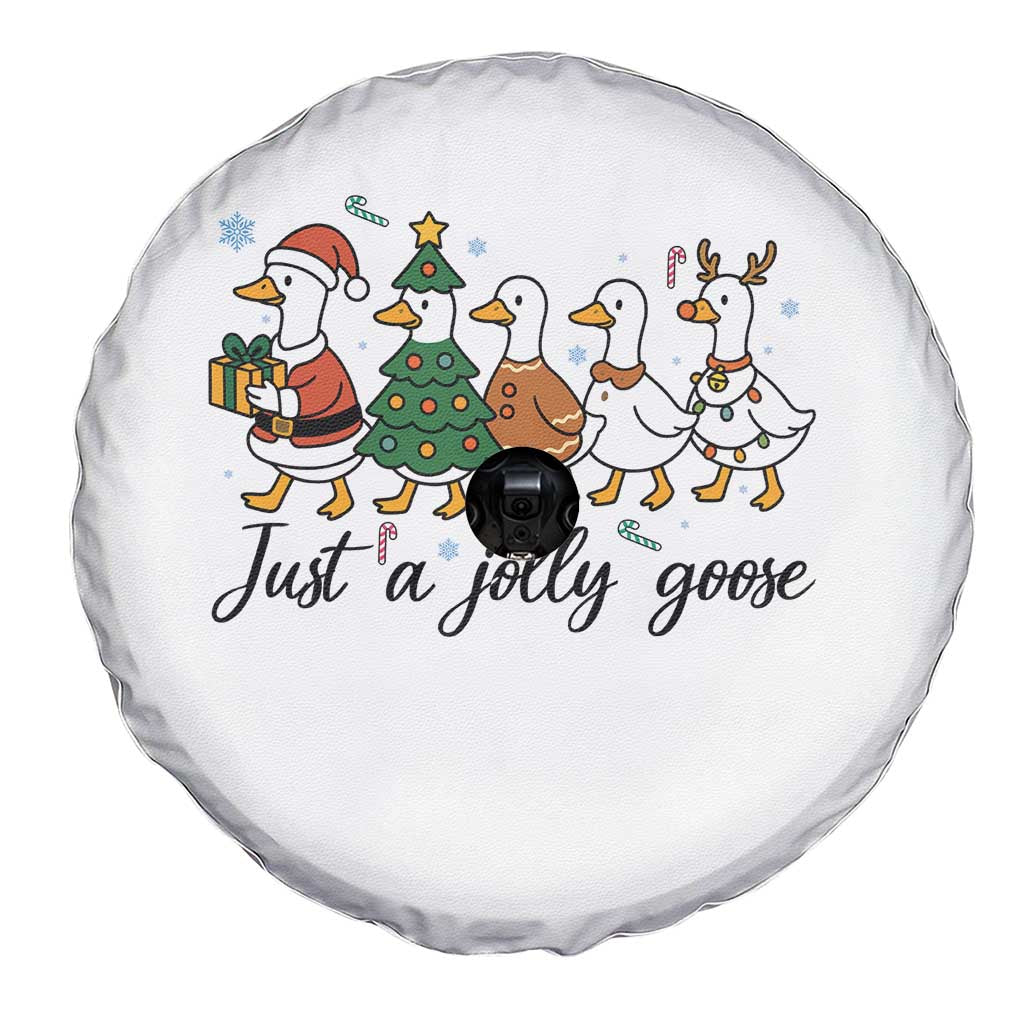 Funny Christmas Silly Goose Spare Tire Cover Just A Jolly Goose Xmas Poultry Animal Humor - Wonder Print Shop