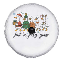 Funny Christmas Silly Goose Spare Tire Cover Just A Jolly Goose Xmas Poultry Animal Humor - Wonder Print Shop