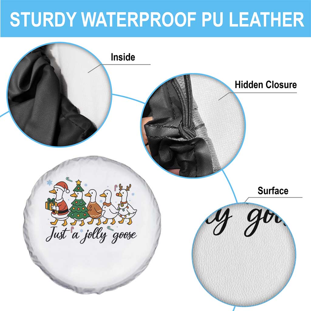 Funny Christmas Silly Goose Spare Tire Cover Just A Jolly Goose Xmas Poultry Animal Humor - Wonder Print Shop