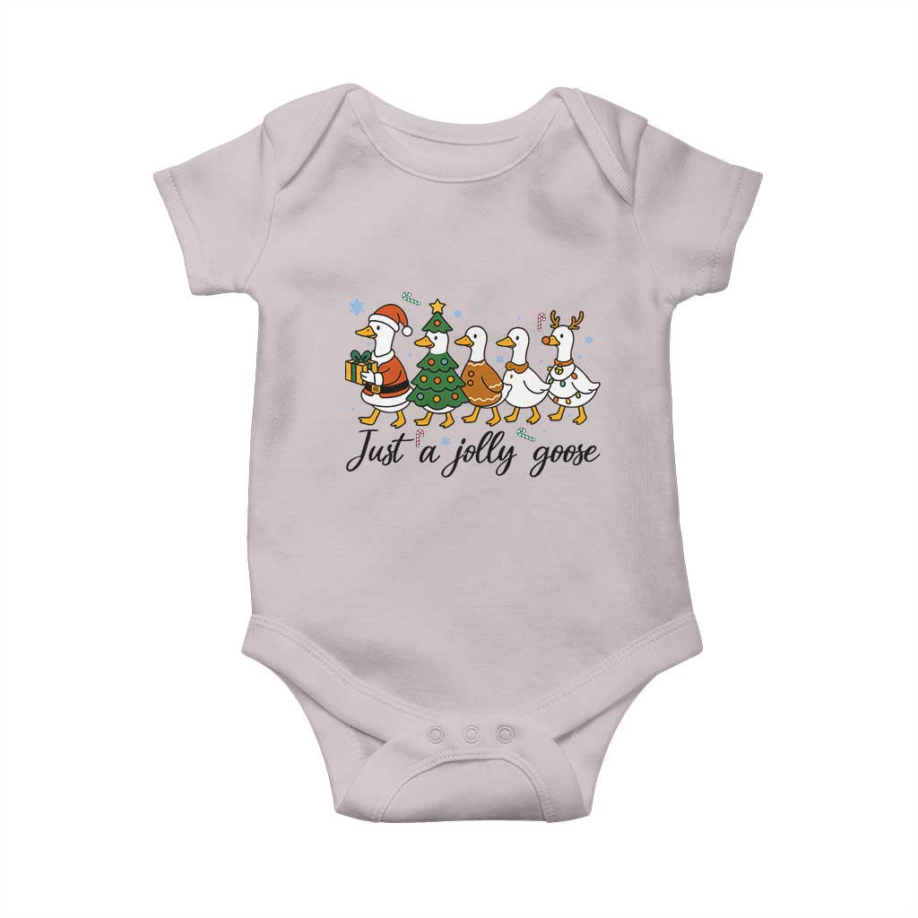 Funny Christmas Silly Goose Baby Onesie Just A Jolly Goose Xmas Poultry Animal Humor - Wonder Print Shop