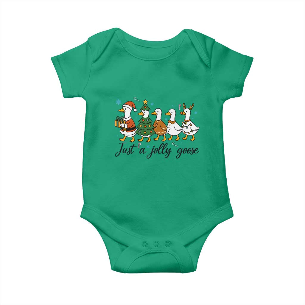 Funny Christmas Silly Goose Baby Onesie Just A Jolly Goose Xmas Poultry Animal Humor - Wonder Print Shop