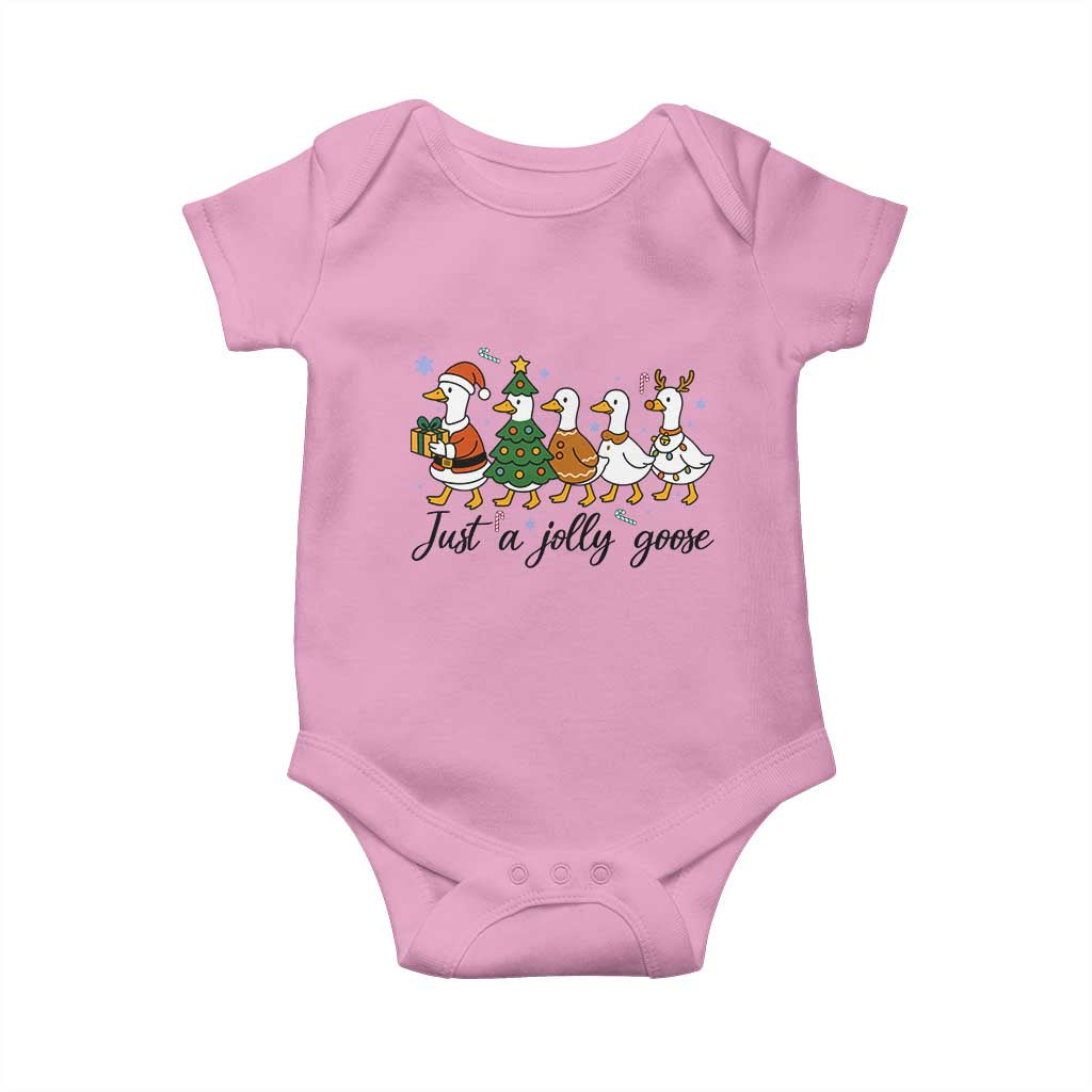 Funny Christmas Silly Goose Baby Onesie Just A Jolly Goose Xmas Poultry Animal Humor - Wonder Print Shop