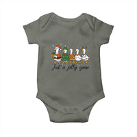 Funny Christmas Silly Goose Baby Onesie Just A Jolly Goose Xmas Poultry Animal Humor - Wonder Print Shop
