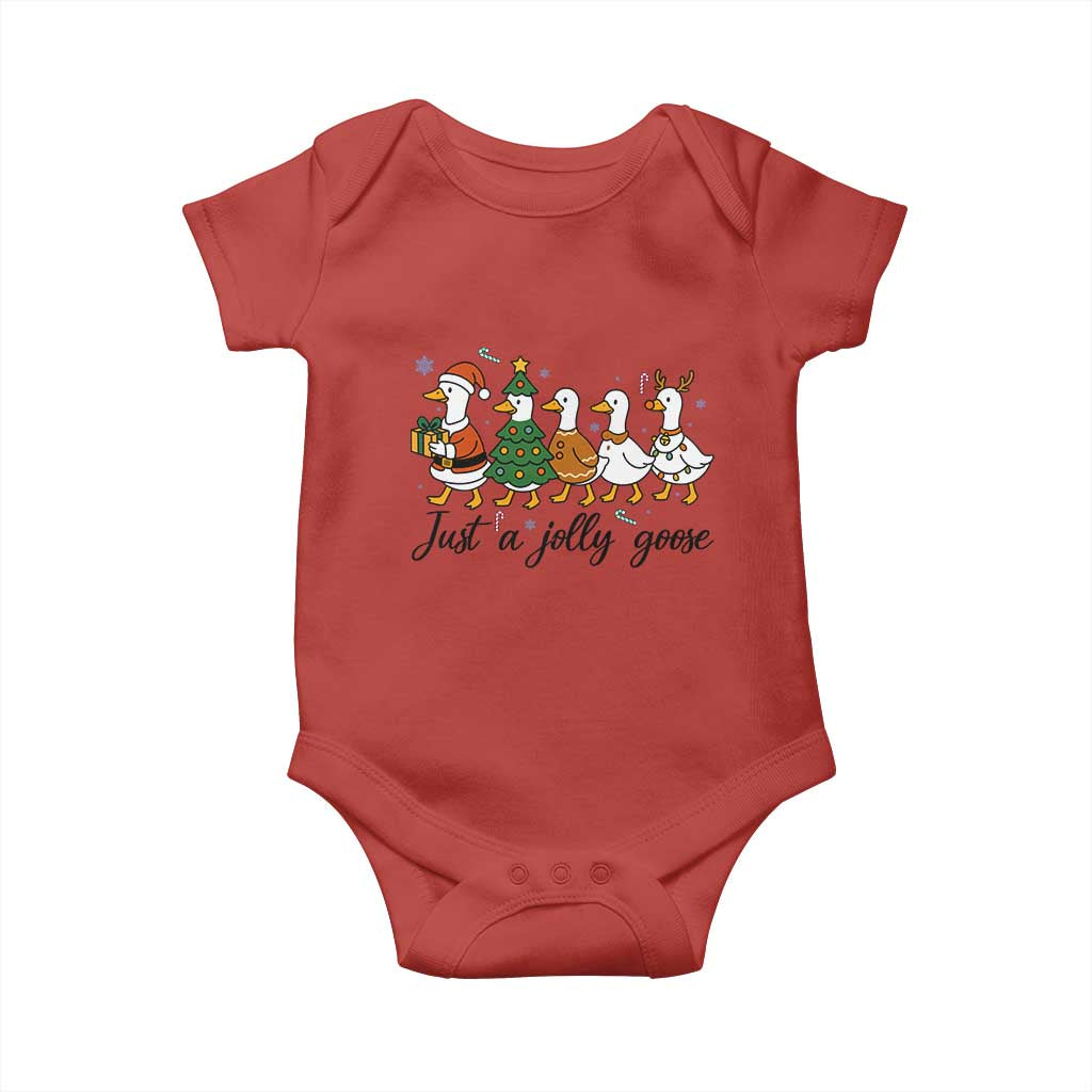 Funny Christmas Silly Goose Baby Onesie Just A Jolly Goose Xmas Poultry Animal Humor - Wonder Print Shop
