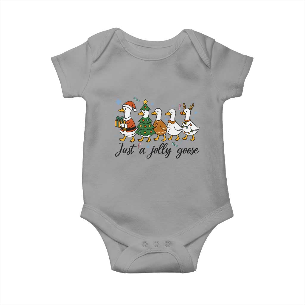 Funny Christmas Silly Goose Baby Onesie Just A Jolly Goose Xmas Poultry Animal Humor - Wonder Print Shop