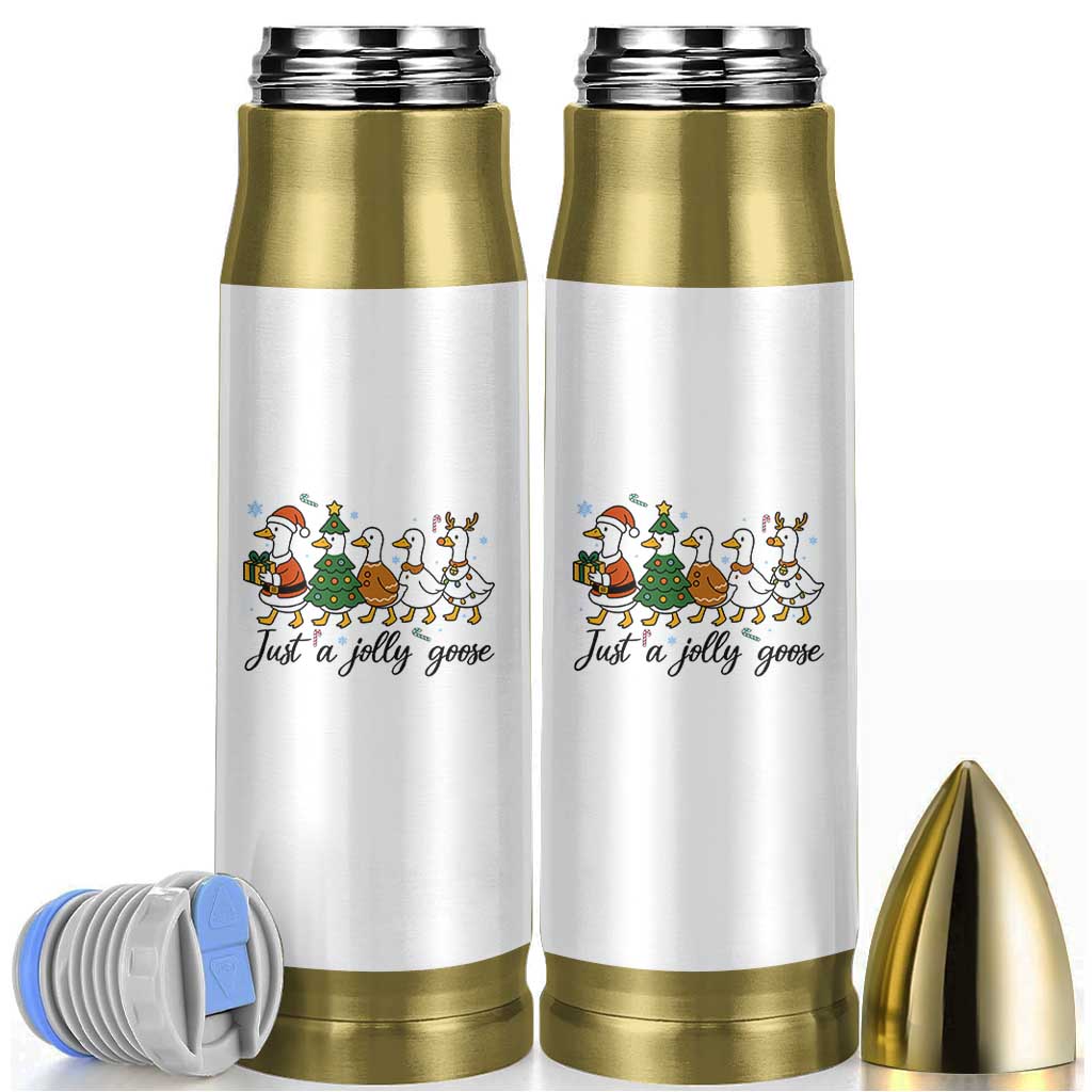 Funny Christmas Silly Goose Bullet Tumbler Just A Jolly Goose Xmas Poultry Animal Humor - Wonder Print Shop
