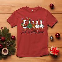 Funny Christmas Silly Goose T Shirt Just A Jolly Goose Xmas Poultry Animal Humor - Wonder Print Shop