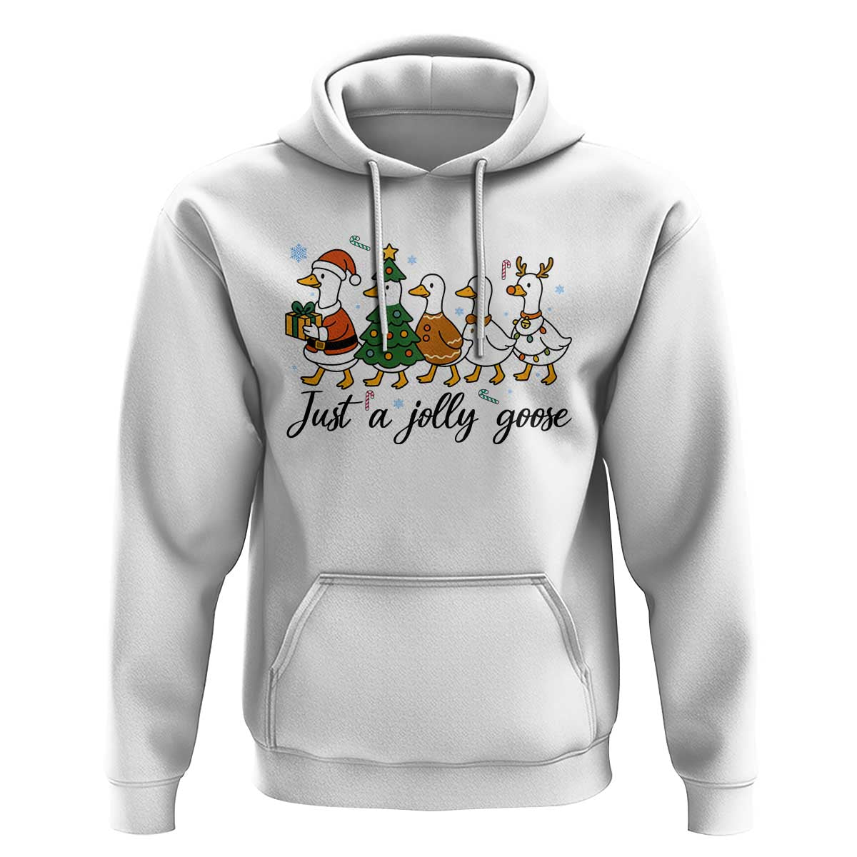 Funny Christmas Silly Goose Hoodie Just A Jolly Goose Xmas Poultry Animal Humor - Wonder Print Shop