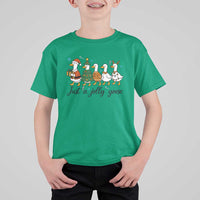 Funny Christmas Silly Goose T Shirt For Kid Just A Jolly Goose Xmas Poultry Animal Humor - Wonder Print Shop