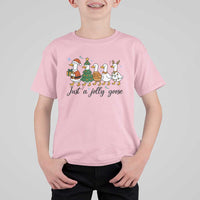 Funny Christmas Silly Goose T Shirt For Kid Just A Jolly Goose Xmas Poultry Animal Humor - Wonder Print Shop