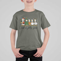 Funny Christmas Silly Goose T Shirt For Kid Just A Jolly Goose Xmas Poultry Animal Humor - Wonder Print Shop