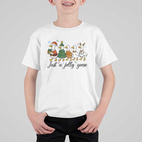 Funny Christmas Silly Goose T Shirt For Kid Just A Jolly Goose Xmas Poultry Animal Humor - Wonder Print Shop