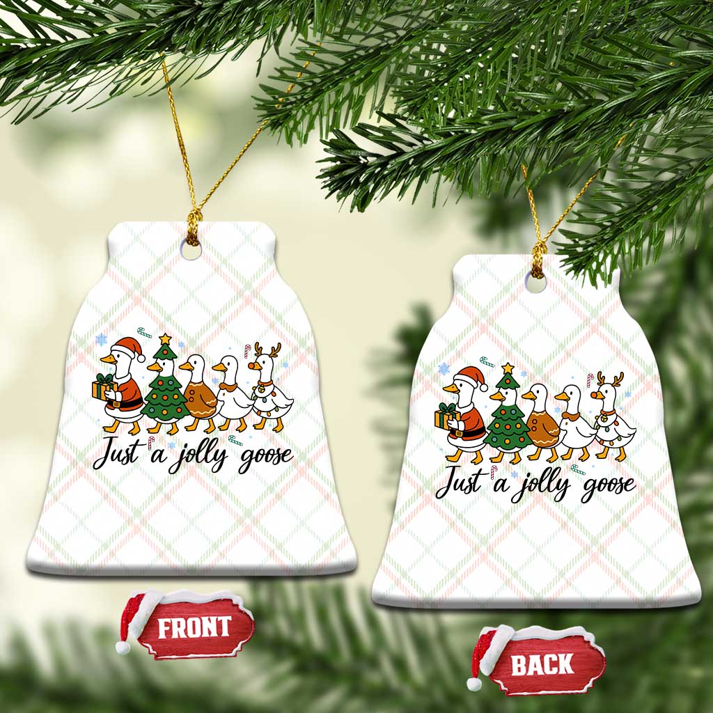 Funny Christmas Silly Goose Ceramic Ornament Just A Jolly Goose Xmas Poultry Animal Humor - Wonder Print Shop