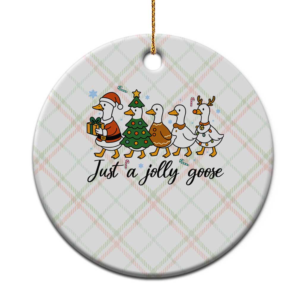 Funny Christmas Silly Goose Ceramic Ornament Just A Jolly Goose Xmas Poultry Animal Humor - Wonder Print Shop