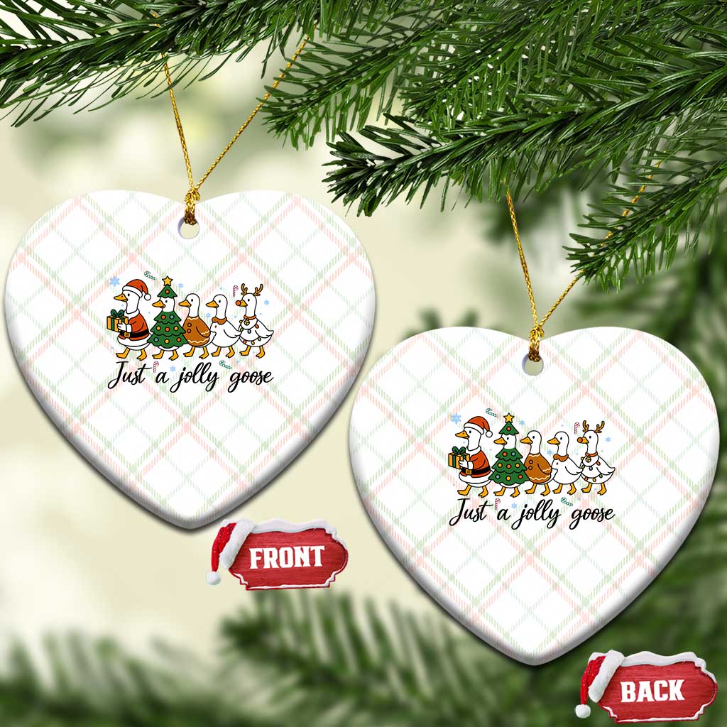 Funny Christmas Silly Goose Ceramic Ornament Just A Jolly Goose Xmas Poultry Animal Humor - Wonder Print Shop