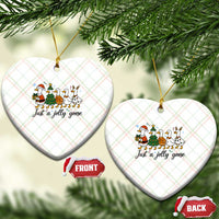 Funny Christmas Silly Goose Ceramic Ornament Just A Jolly Goose Xmas Poultry Animal Humor - Wonder Print Shop